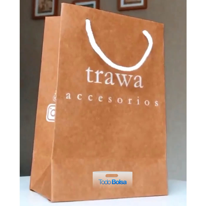 Bolsa de papel kraft marrón premium