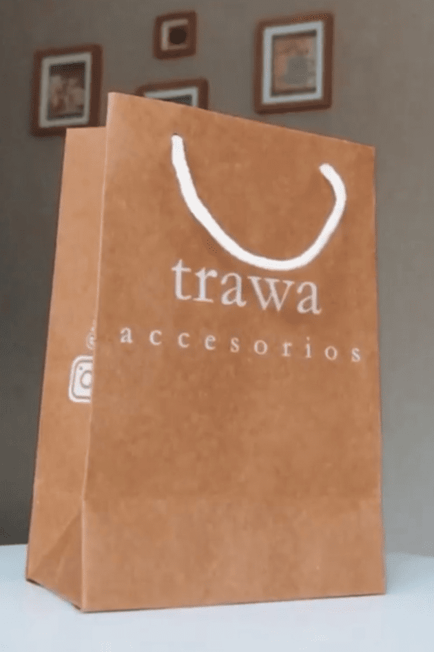 Bolsas Papel Kraft Marrón Impresión Blanco